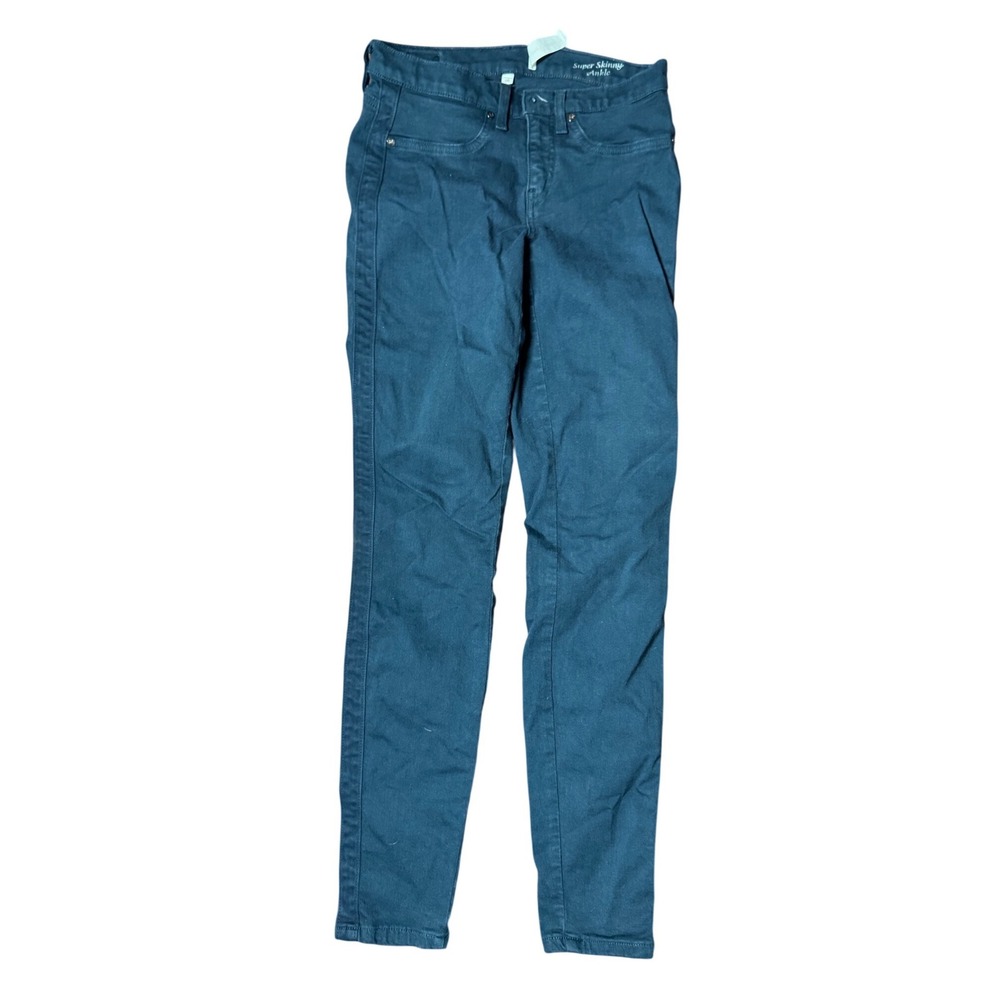 Henry & Belle Super Skinny Ankle Size 26 Teal Dark Blue Green Excellent Stretch